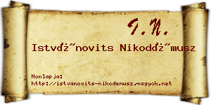 Istvánovits Nikodémusz névjegykártya